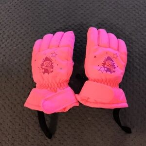 Bright Pink Kids Mittens with Fun Design